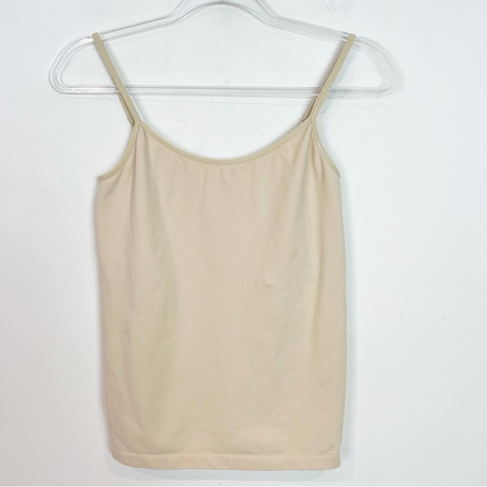 CACHE TAUPE SLEEVELESS SHELF BRA TANK TOP WITH ADJUSTABLE STRAPS SZ LARGE